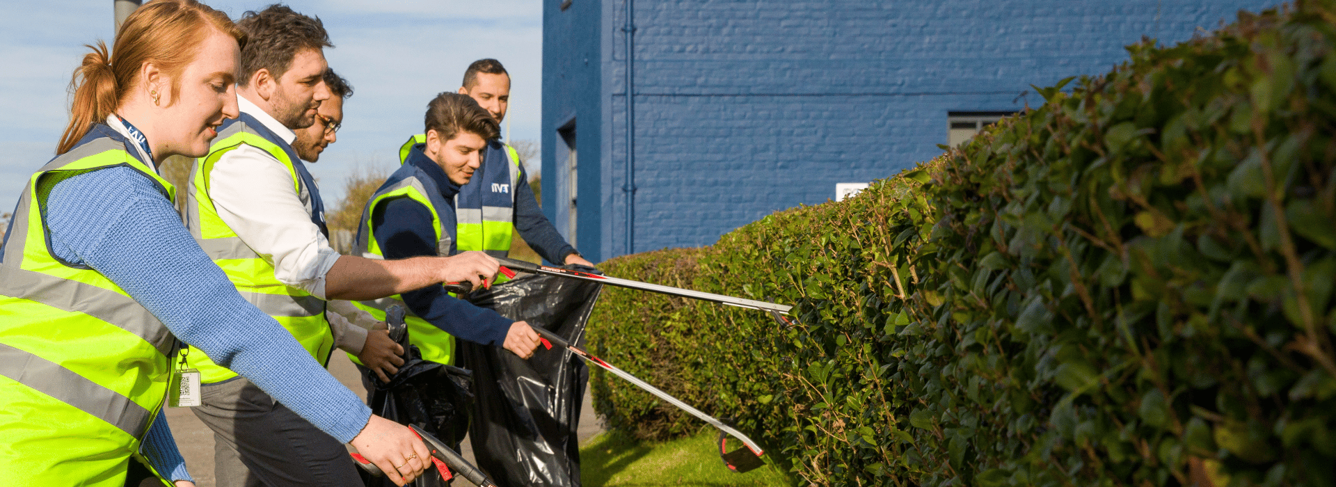 The ITVET Team Litter Picking A Bush