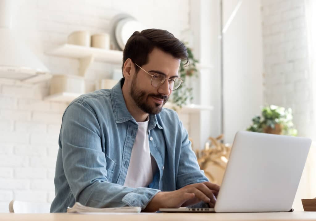 Man using laptop