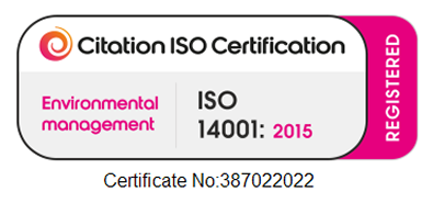 ISO 14001 certificate.