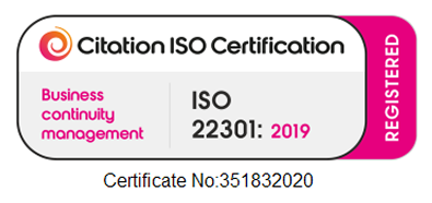 ISO 22301 certificate.